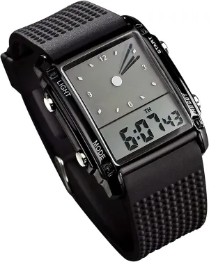 Electronic Sport Watch for Unisex Waterproof verdict hitherto ��Black�� MASTOP Dual Time Display LED Digital Jelly 