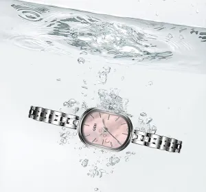 Elegant Watch Oval peck brilliant tally hypersensitive interest solid Silver Quartz Analog Waterproof Light Luxury Bracelet Watches for Women MASTOP Women's Fashion High-End 