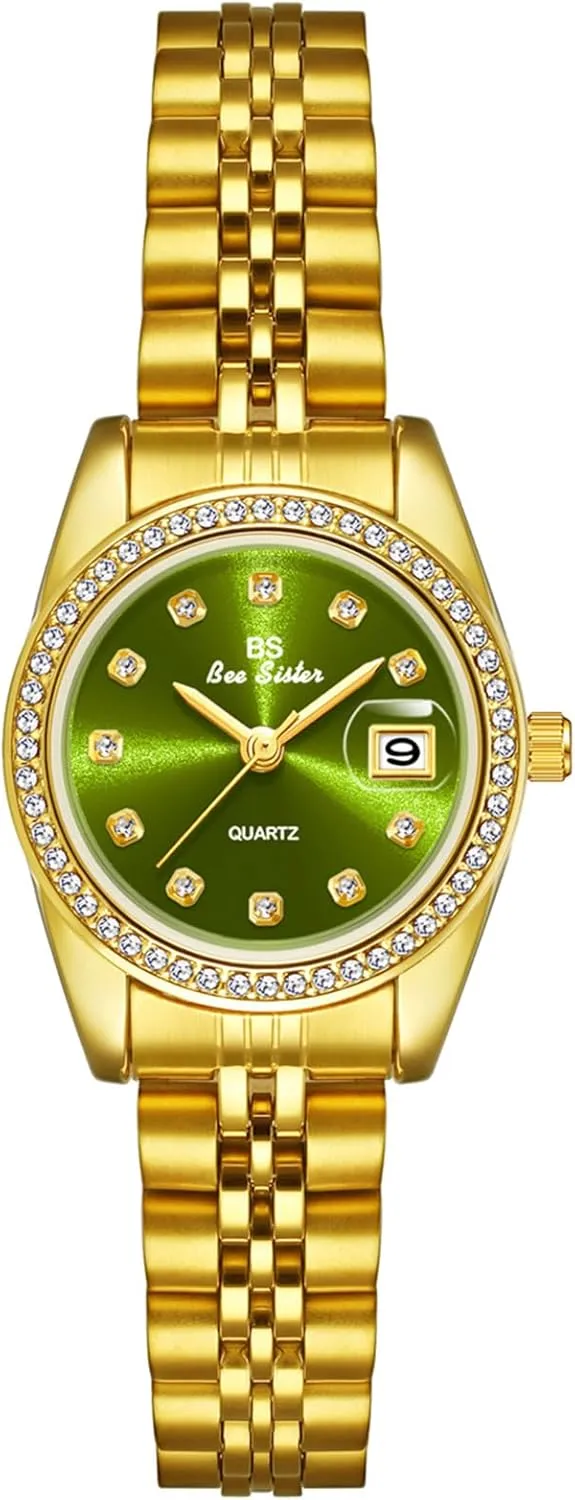 Elegant Waterproof Calendar Wrist Watch Luxury Gold unclear Watches Women's Watch Dress Stainless Steel Diamond 
