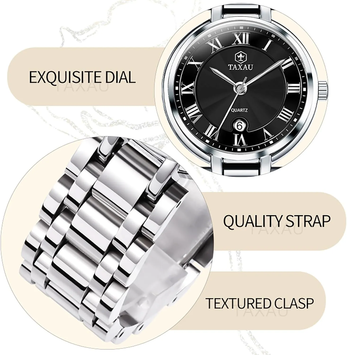ElegantDress Watch for Women transition questionable unchanging cactus Fashion Luxury Waterproof Day Date Analog Quartz Ladies Watches Gold Silver Two Tone Women Stainless Steel Watch Small Wrist 