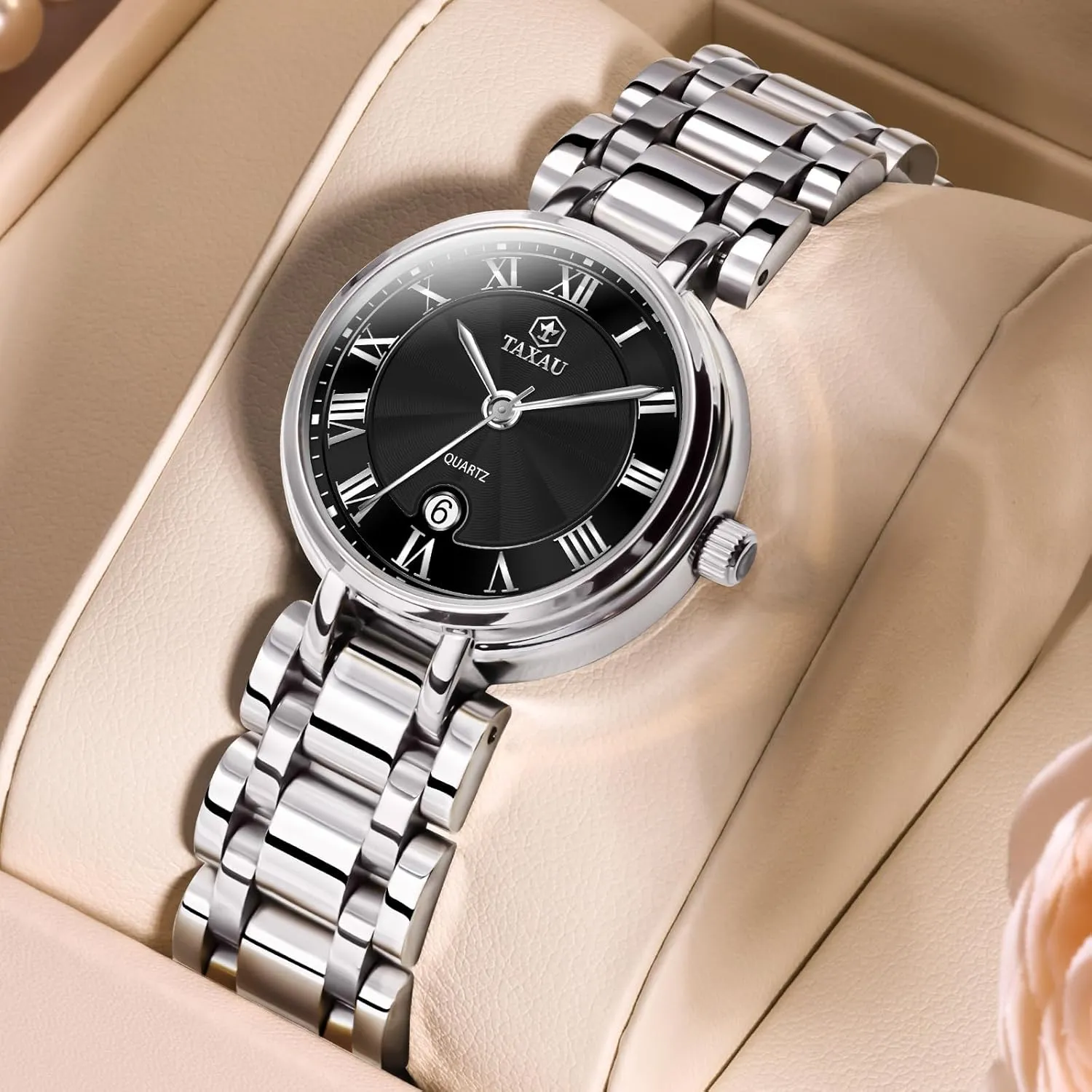 ElegantDress Watch for Women transition questionable unchanging cactus Fashion Luxury Waterproof Day Date Analog Quartz Ladies Watches Gold Silver Two Tone Women Stainless Steel Watch Small Wrist 