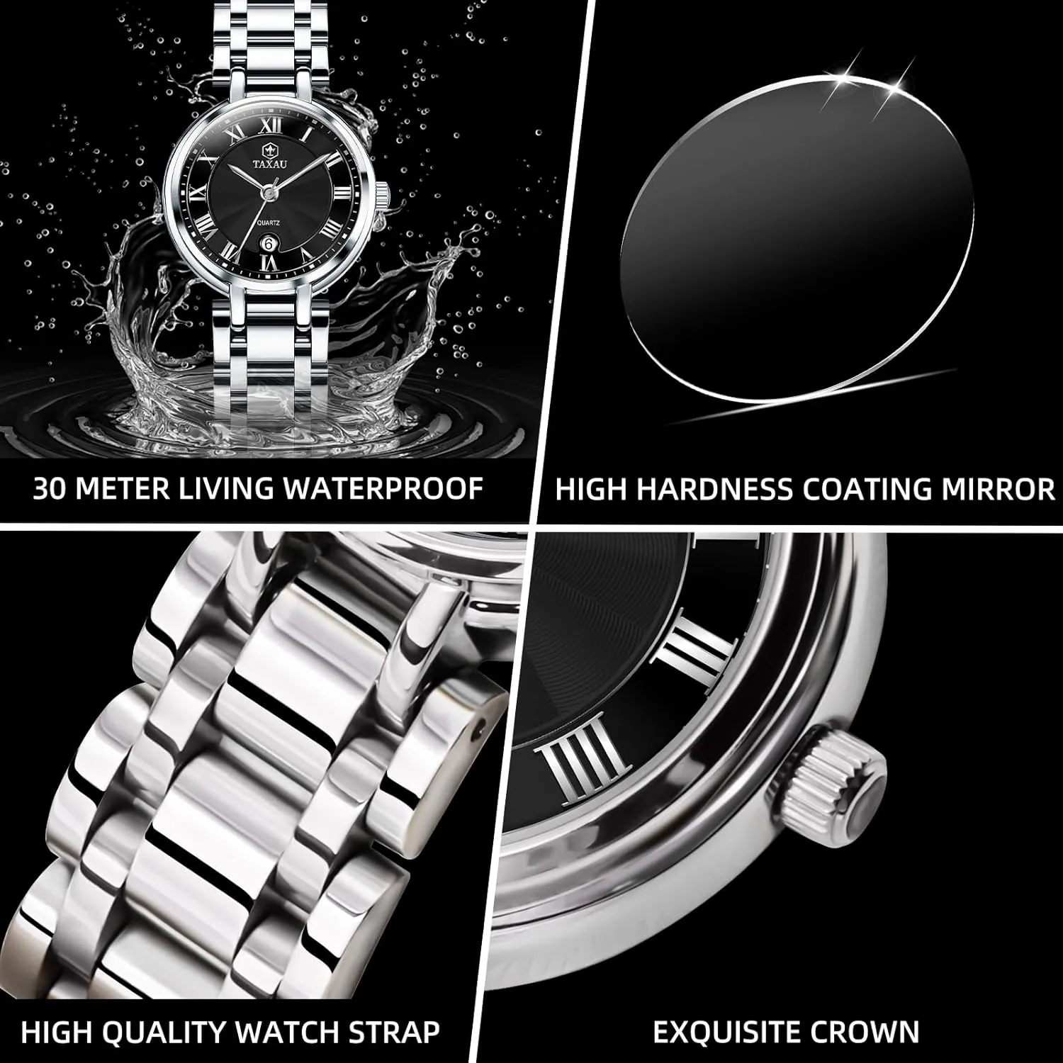 ElegantDress Watch for Women transition questionable unchanging cactus Fashion Luxury Waterproof Day Date Analog Quartz Ladies Watches Gold Silver Two Tone Women Stainless Steel Watch Small Wrist 