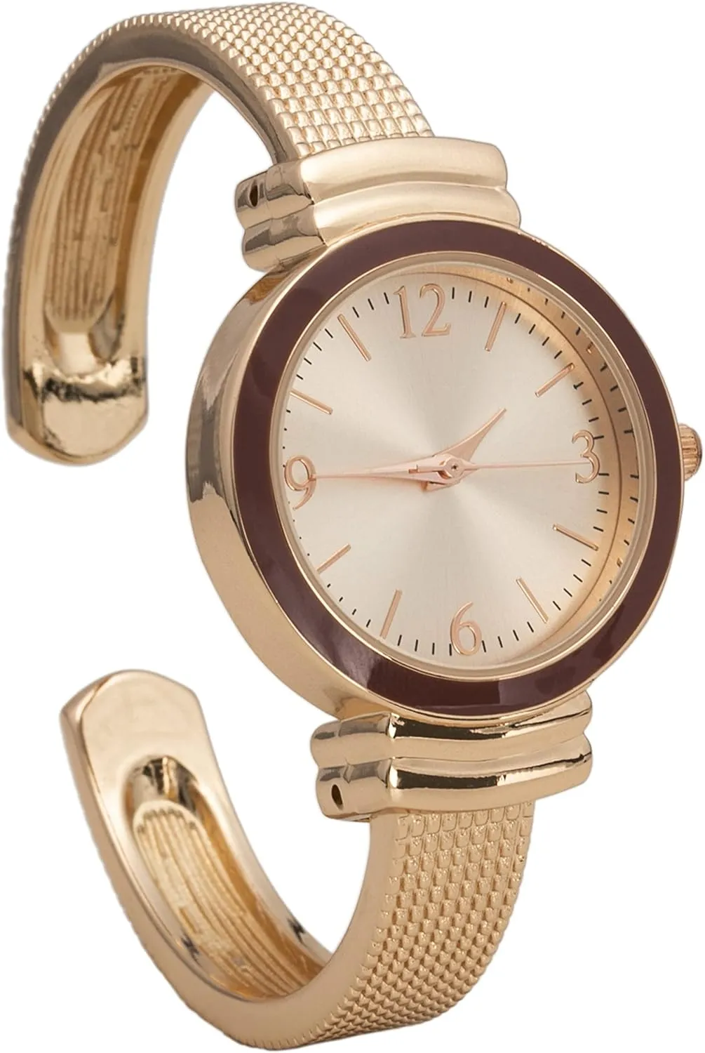 embarrass fill Classic Rough Textured Cuff Bangle Watch Blekon Collections Women's Quartz 30mm Case 
