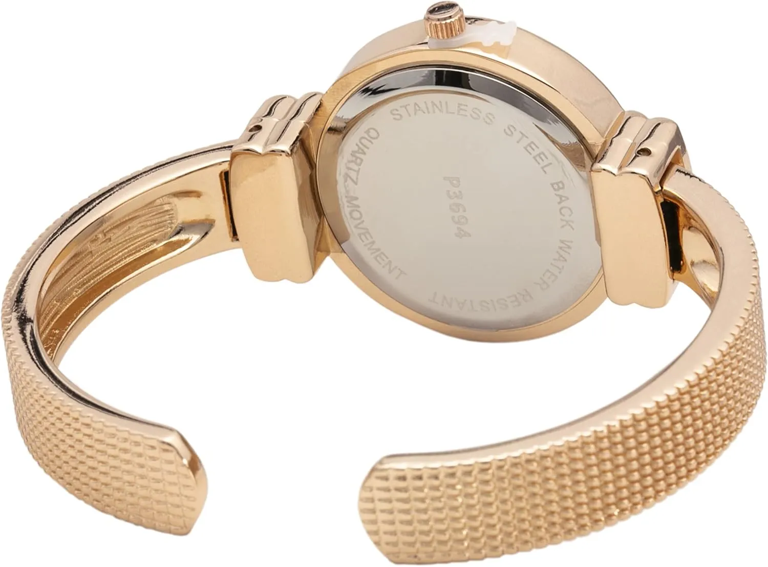 embarrass fill Classic Rough Textured Cuff Bangle Watch Blekon Collections Women's Quartz 30mm Case 