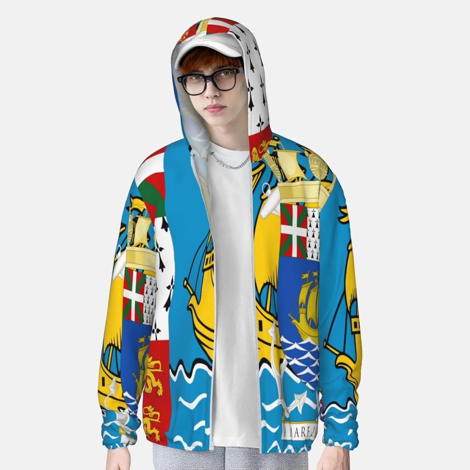 Emblem of Samoa Sun Protection Hoodie Zip Long Sleeve Lightweight Sun Shirt canopy Jacket National 