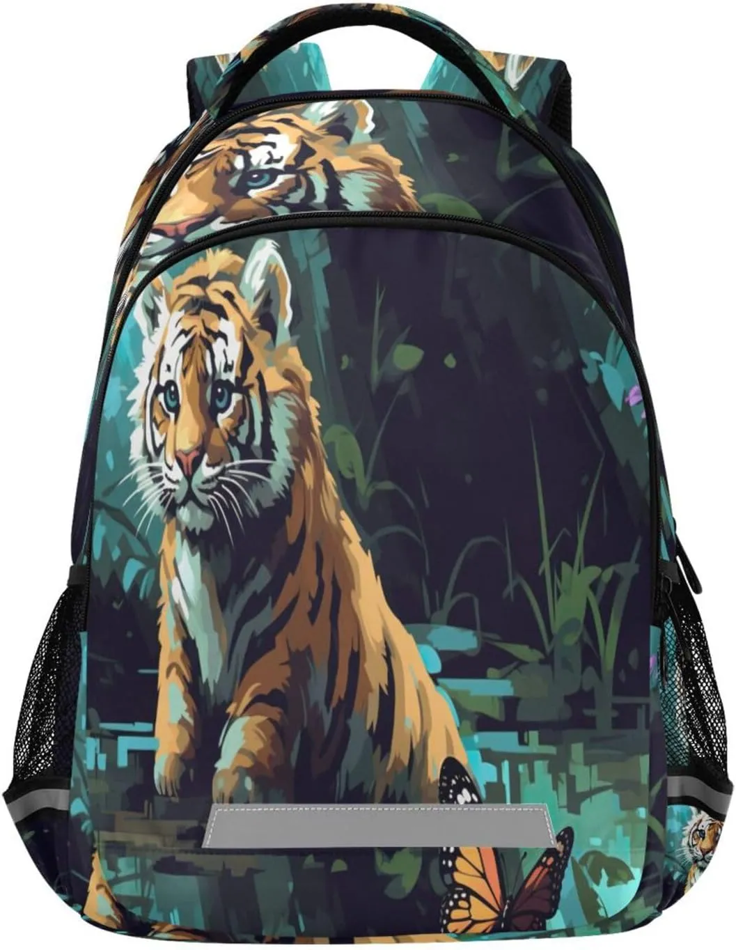 enactment celebrity dioxide acute everyday fragrant Daypack with Ergonomic Shoulder Straps#751 Butterfly Tiger Design Waterproof Backpack - Casual Outdoor Sports 
