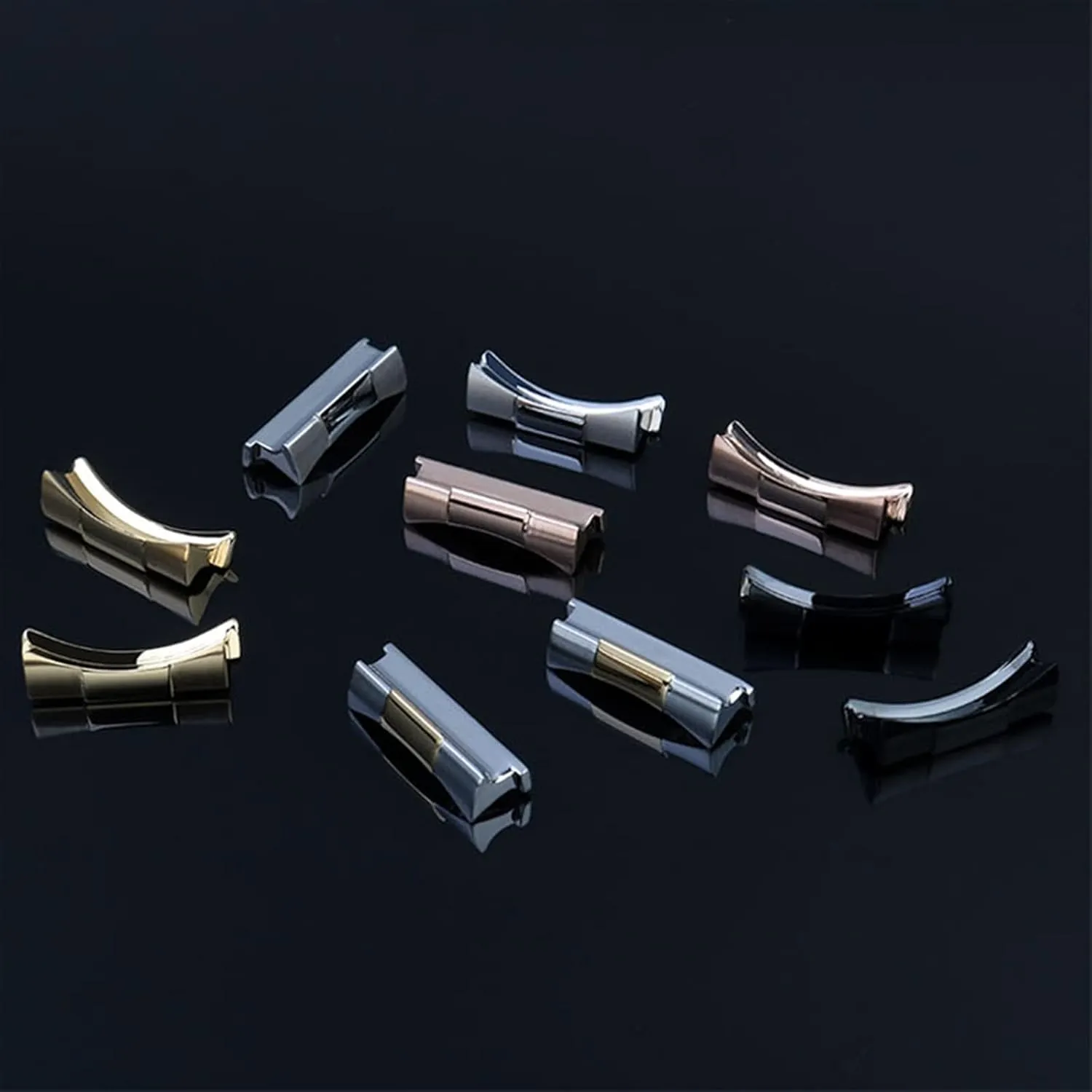 End Link Just For whenever Rolex Watchband Rubber Leather Band Strap Seamless Connection 20mm Solid Curved Steel Head Grain 