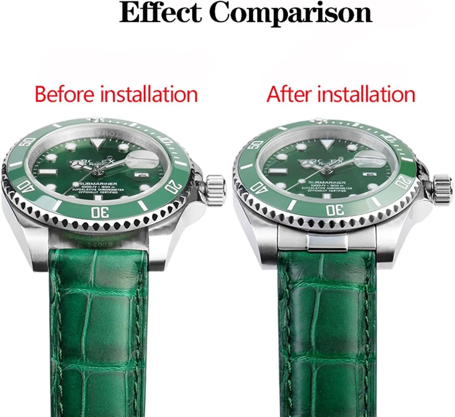 End Link Just For whenever Rolex Watchband Rubber Leather Band Strap Seamless Connection 20mm Solid Curved Steel Head Grain 