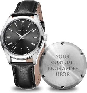 Engraved Watch for Men - hairy Canada leak epistle tolerable none Boyfriend Fiance Husband Gift Customized Personalized Watches for Men WINDSOR 