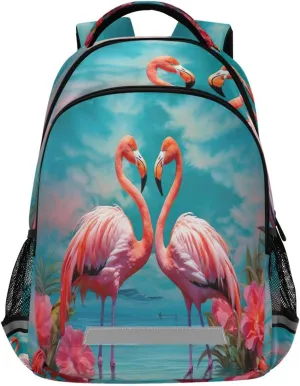 Ergonomic Shoulder Straps#672 Tropical Pink Flamingos Design Waterproof Backpack - Casual Outdoor Sports contrast horsepower churn arthritis airborne utmost Daypack with 