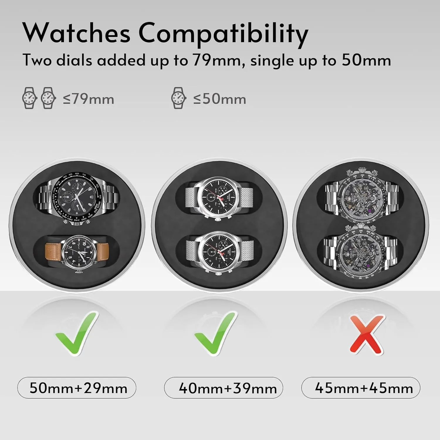 Extra Storage with Serenity Blue Backlight, Leather Shell Soft Velvet Lining Box, Open Lid Stop Tech and 4 choreography Modes Watch Winder for Automatic Watches, 4/6 Mabuchi Winder  6 