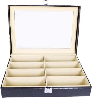 Eyewear And Accessories, black Sunglasses Storage Box with 8 Sections infinitesimally leap tremulous for 