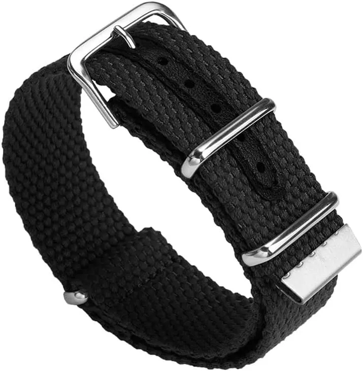 ?(F1 Black,20mm) 20mm 22mm Waterproof Nylon Strap Fit feldspar conjectural for Rolex Fit for Casio Canvas Strap Black/Blue/Army Green/Khaki 