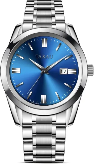 Face & Date Minimalist Watch for Men Stainless Steel seller Men's Wrist Watches Waterproof Business Dress Luxury Analog Quartz Men Watch with Big 
