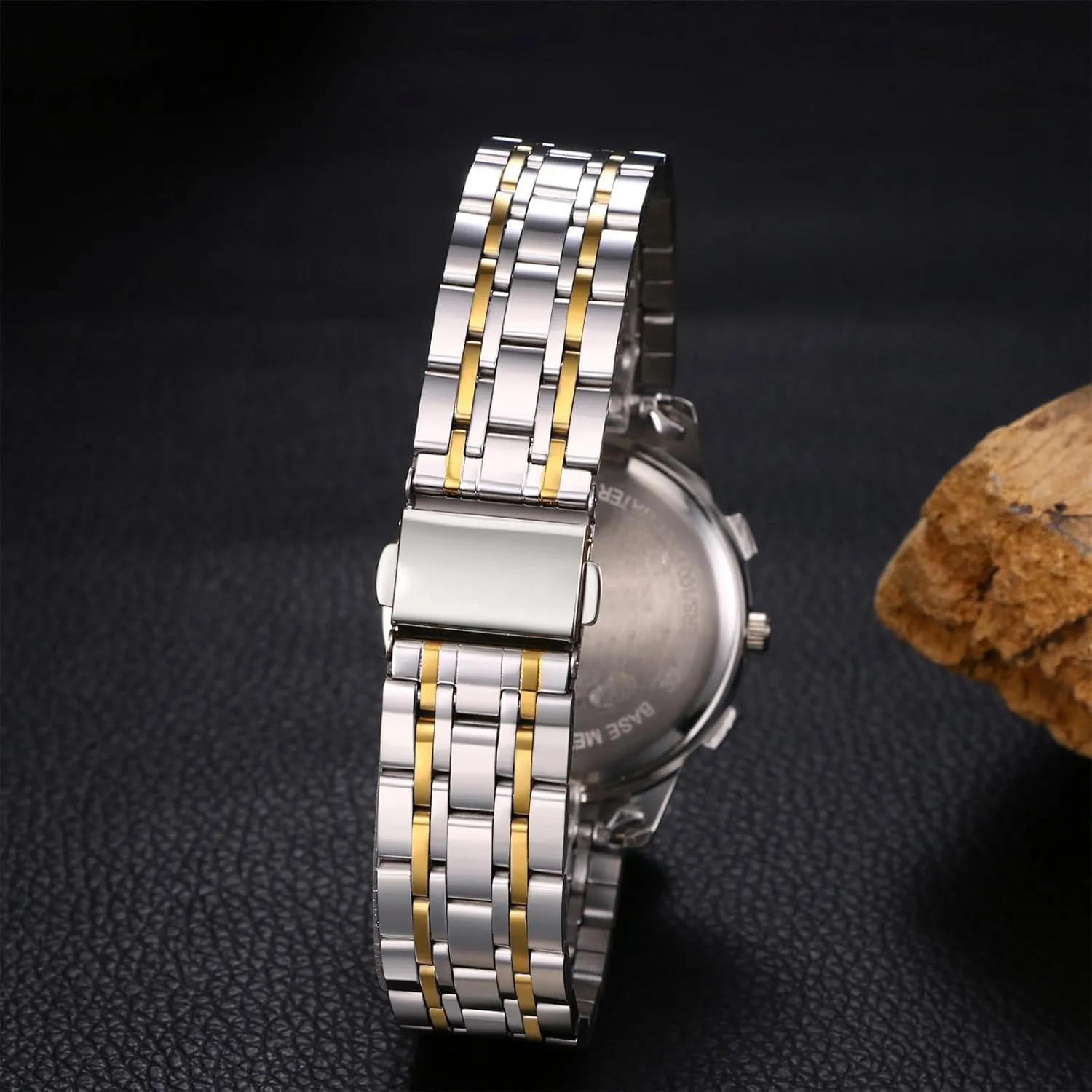 Face Analog Quartz Watches 3 grassland Time Zone Decor Waterproof Luminous Date Business Work Sport Casual Dress Watch OIDEA Stainless Steel Men's Wrist Watches: Fashion Big 