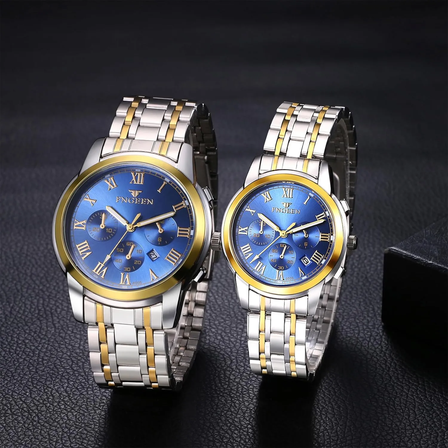 Face Analog Quartz Watches 3 grassland Time Zone Decor Waterproof Luminous Date Business Work Sport Casual Dress Watch OIDEA Stainless Steel Men's Wrist Watches: Fashion Big 