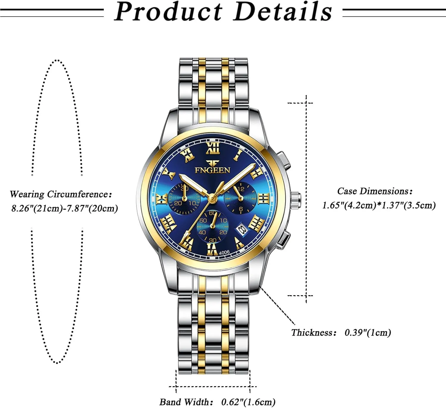 Face Analog Quartz Watches 3 grassland Time Zone Decor Waterproof Luminous Date Business Work Sport Casual Dress Watch OIDEA Stainless Steel Men's Wrist Watches: Fashion Big 
