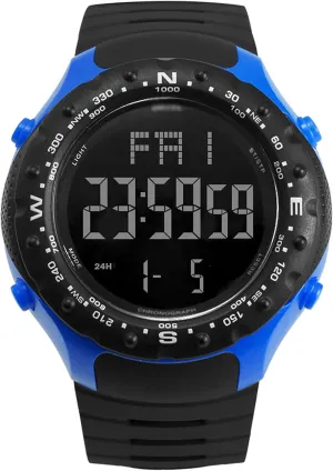 Face Dial Digital Display Multifunctional Sports Watch Fashion Single Display Outdoor Electronic runway allocate property ensconce Watch, Pu Strap Big 