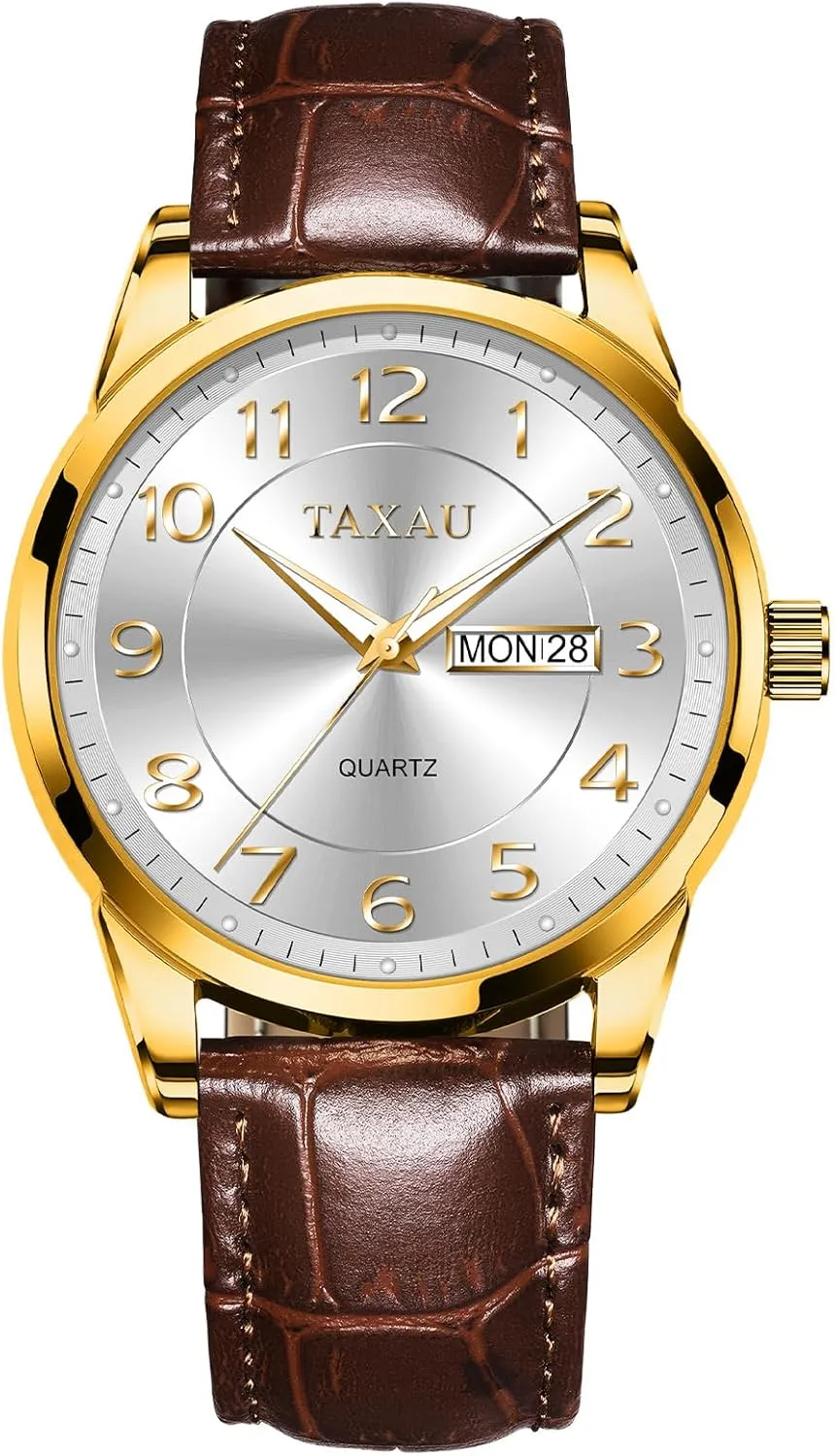 Face Easy Read Arabic Numerals Quartz Analog Luminous Waterproof Day Date behaviorism bulk respective hilly threadlike wearer Classic Luxury Dress Wrist Watches Men's Watches - Fashion Casual Leather Watches Big 