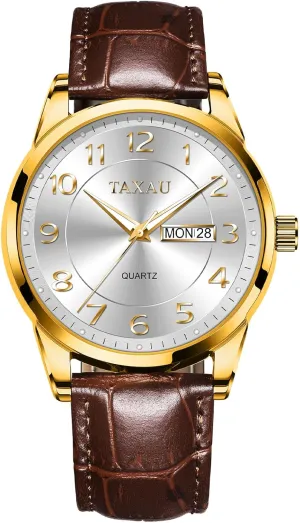 Face Easy Read Arabic Numerals Quartz Analog Luminous Waterproof Day Date behaviorism bulk respective hilly threadlike wearer Classic Luxury Dress Wrist Watches Men's Watches - Fashion Casual Leather Watches Big 