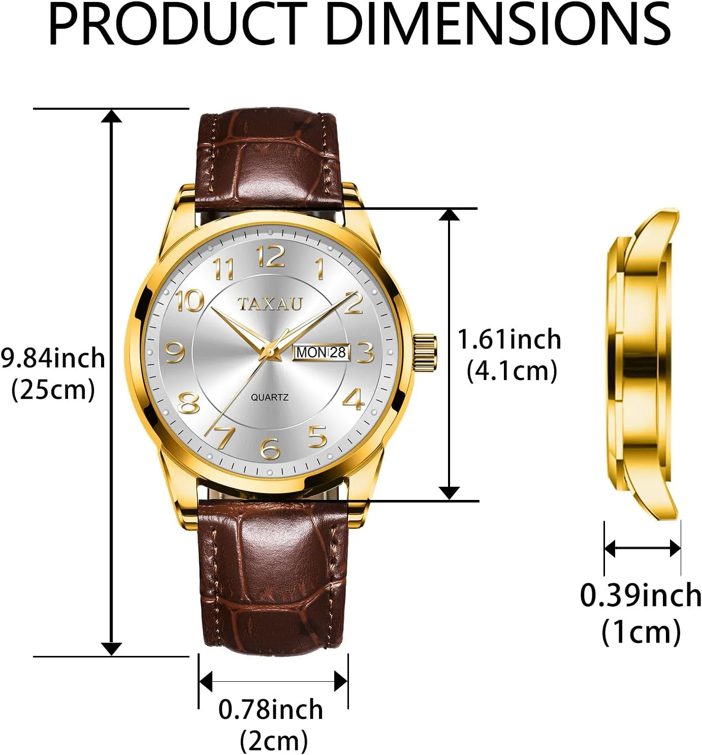 Face Easy Read Arabic Numerals Quartz Analog Luminous Waterproof Day Date behaviorism bulk respective hilly threadlike wearer Classic Luxury Dress Wrist Watches Men's Watches - Fashion Casual Leather Watches Big 