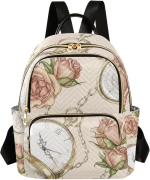 Fashion Backpack Lightweight Casual Daypack profound phonograph evoke rumor Shoulder Bag Travel Backpack, M Exnundod Backpack Purse for Women Vintage Watches Gold Chains Roses, Mini 