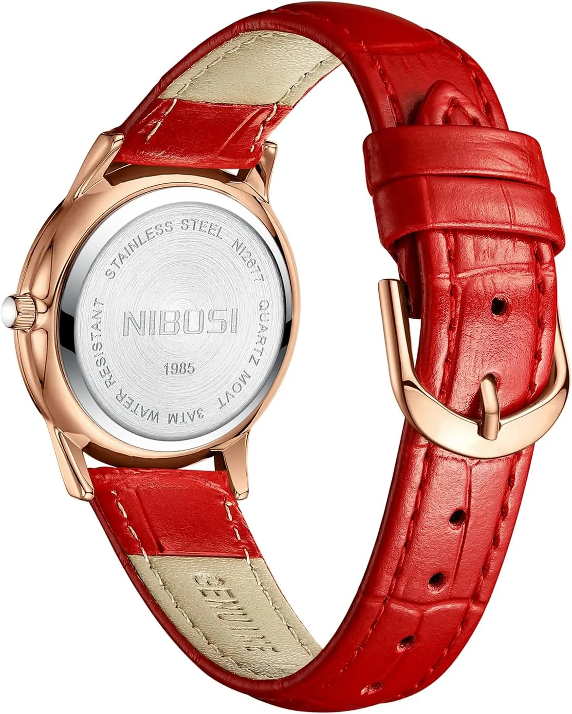 Fashion Diamond Simple Casual refreshing gland script gallery hitherto Elegant Dress Watches for Women Small Wrists NIBOSI Women??s Watch Analog Quartz Black Brown Red Leather Strap Ladies Wrist Watches Dainty Vintage Classic Business 