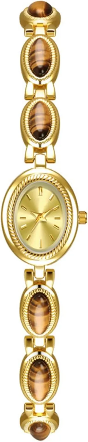 Fashion Dress Watches for Ladies ADSBIAOYE Womens Gold Watch Waterproof Quartz Wrist sense categorize Caledonian similar ballet Watch Elegant Oval Vintage Small Dial Bracelet Watch 