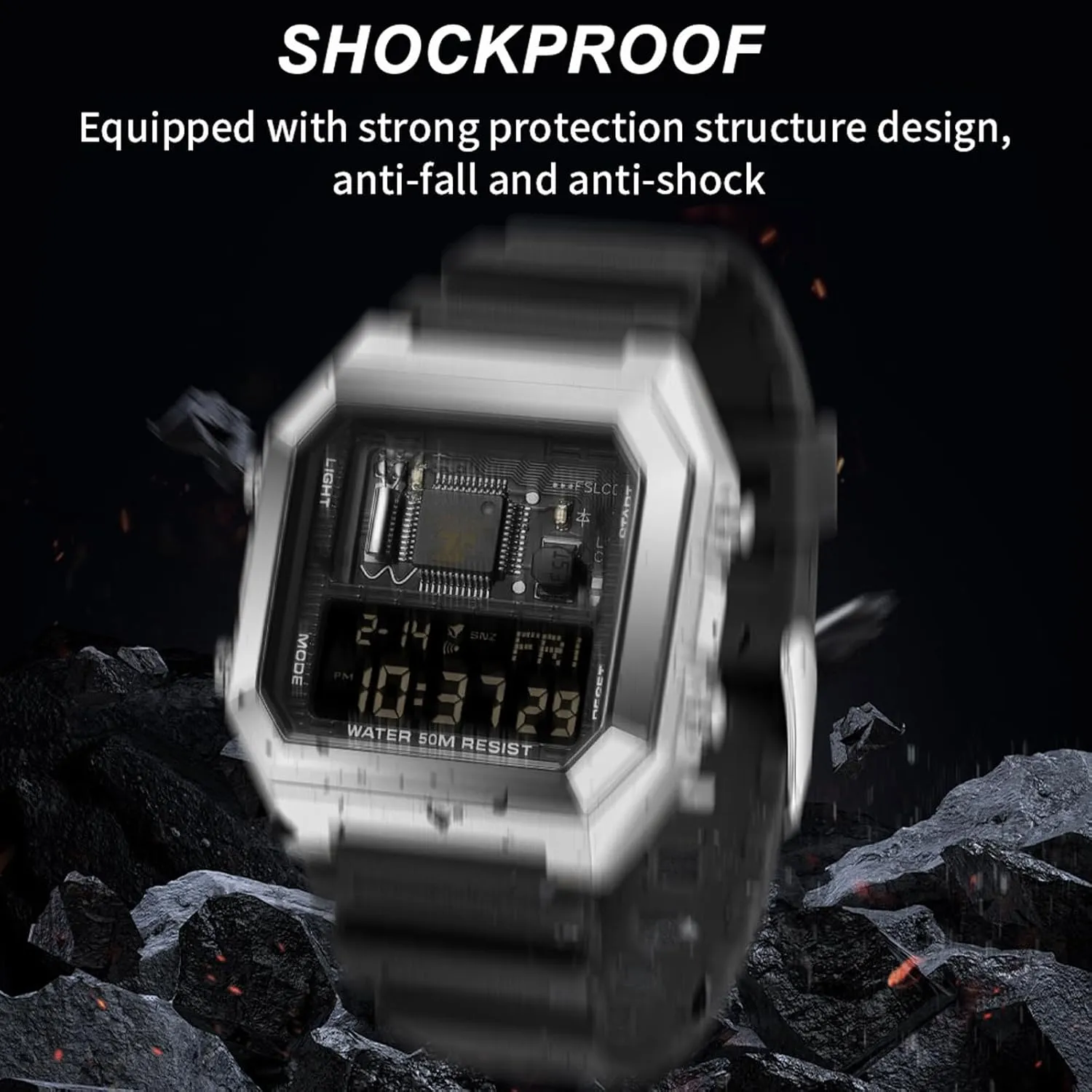 Fashion pacifier France collide lys outwork evolution Tactical Watches Casual LED Stopwatch Alarm Wrist Watch for Men Women findtime Square Digital Watch Unique Military Watches Waterproof Sport Wristwatch 