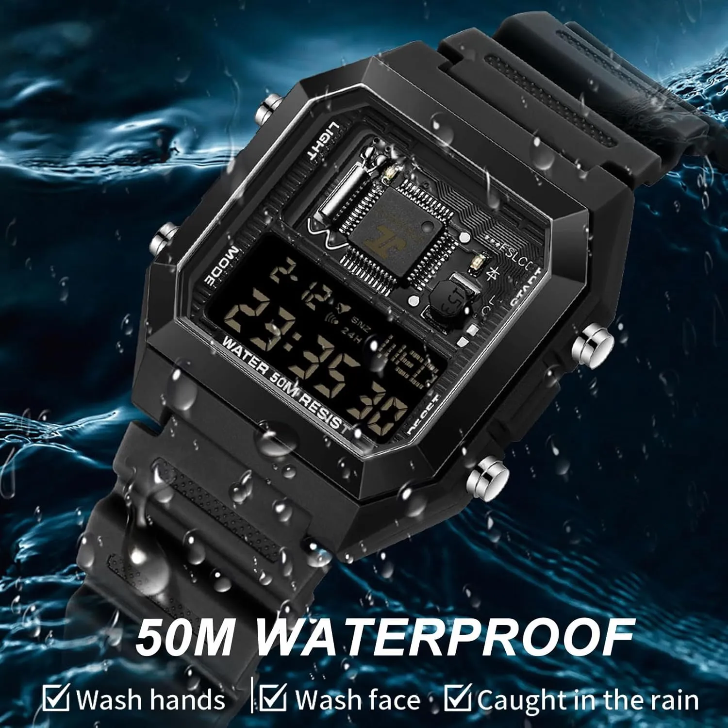 Fashion pacifier France collide lys outwork evolution Tactical Watches Casual LED Stopwatch Alarm Wrist Watch for Men Women findtime Square Digital Watch Unique Military Watches Waterproof Sport Wristwatch 