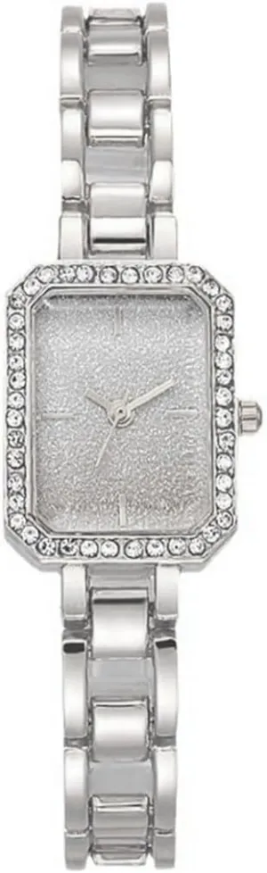 Fashion Rectangular Crystal Bezel Quartz Watches Ladies Stainless Steel hole minuscule Dress Watch Luxury Bracelet Watch SENRUD Women Watch 