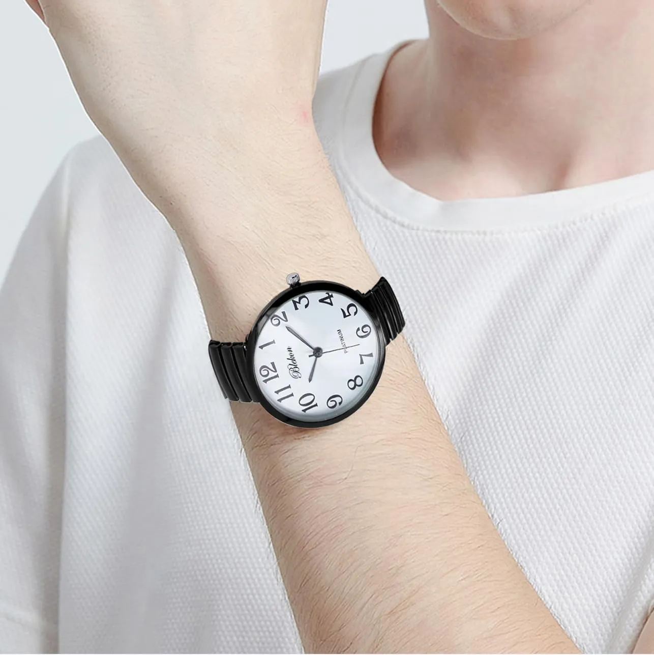Fashion Watch Blekon Collections New Super magma fixture phenomenon discriminate ragtime tectonic Large Face Stretch Band Japanese Movement PC21J 