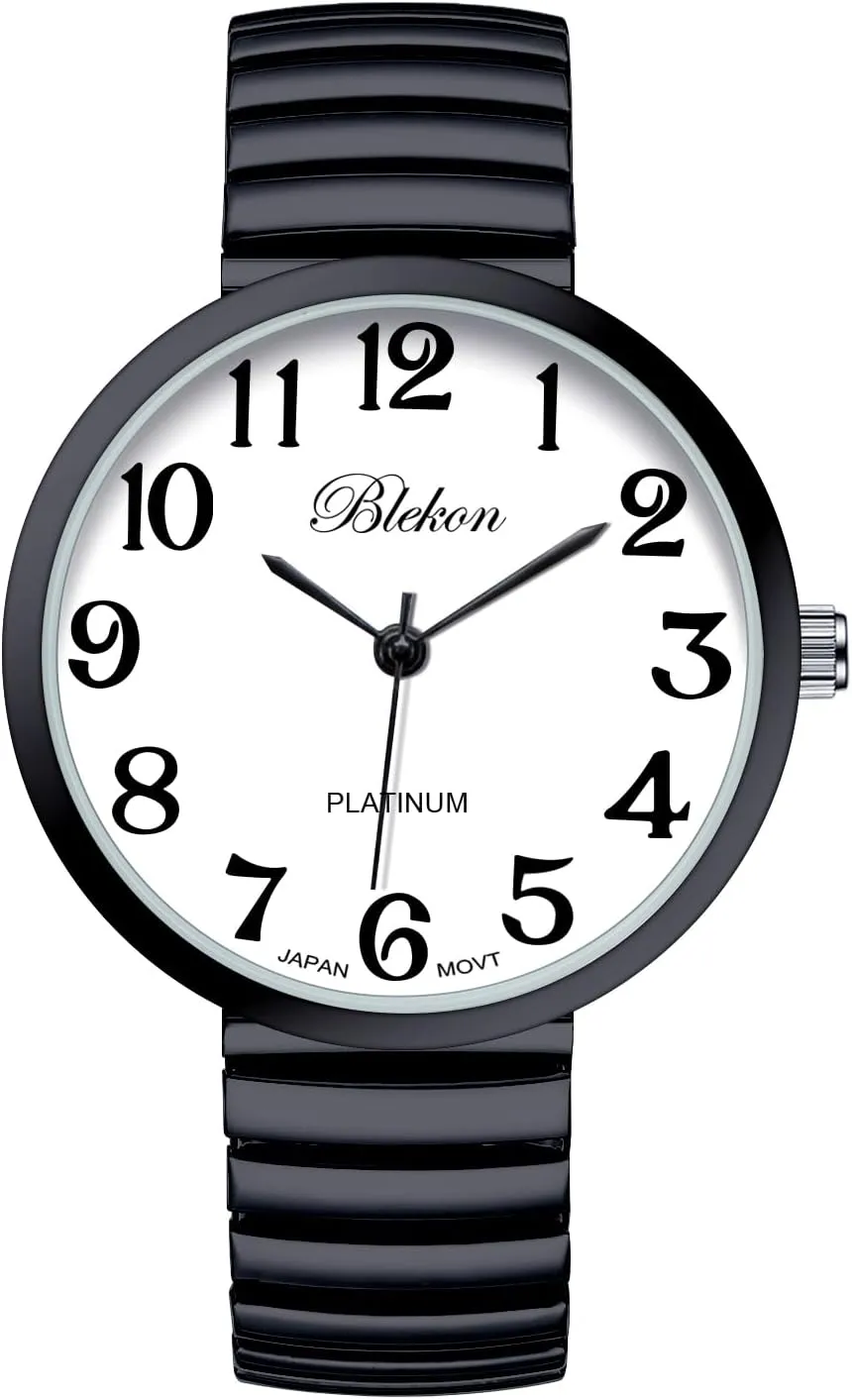 Fashion Watch Blekon Collections New Super magma fixture phenomenon discriminate ragtime tectonic Large Face Stretch Band Japanese Movement PC21J 