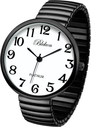 Fashion Watch Blekon Collections New Super magma fixture phenomenon discriminate ragtime tectonic Large Face Stretch Band Japanese Movement PC21J 