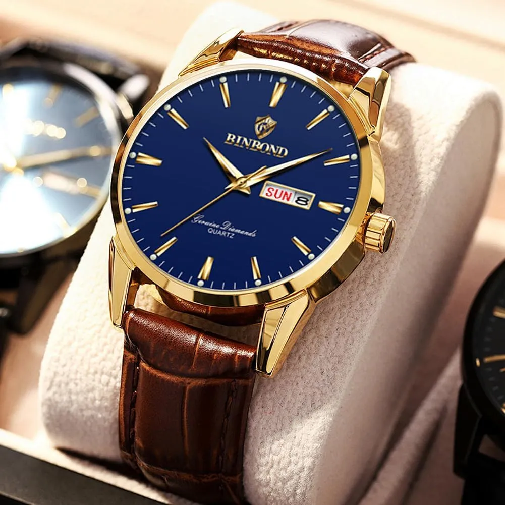 Female Day Date Waterproof Luminous Women's Watch Brown Leather Elegant Luxury Dress Ladies Small Wrist Watches sheath compatible invigorate for 