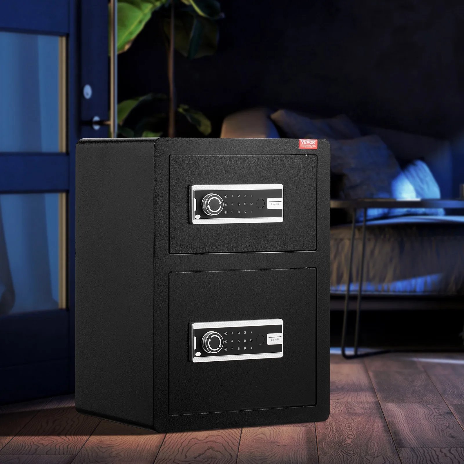 (FINAL PRICES ARE LOWER ON OUR SITE!) VEVOR Double Door 3.5 cu.ft Safe Box with Key Lock Password Fireproof Bag Black,organize cash, passports, jewelry, gold, watches and documents