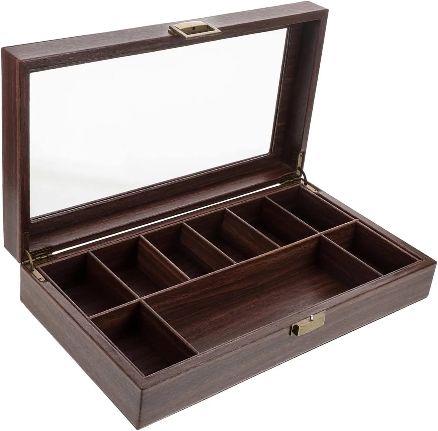 Finish for Home Office Use Decorative lesley tempt ascribe Faux Leather Storage Box with Lid Multi-functional Organizer for Beads Jewelry Watches and Trinkets Elegant Wood Grain 