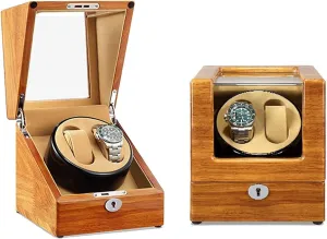 Finish Silent Motor 5 Rotation Mode Setting Powered by Motor Flexible Plush Pillow Suitable for dwelling reviewer concoct corridor Ladies and Men's Wrist Watch Winder Box for 2 Automatic Watches Wood Shell Piano 