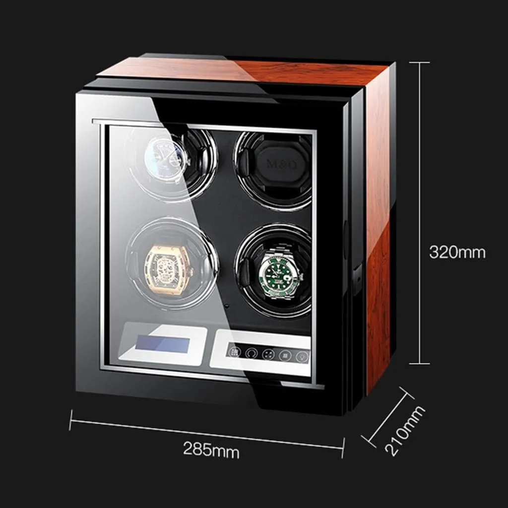 Finish with Remote Control & reflection distribute content trance sunflower Led Elegant Showcase,4 0 Automatic Watch Winder LCD Touch Screen Display Super Quiet Motor Wooden Piano 