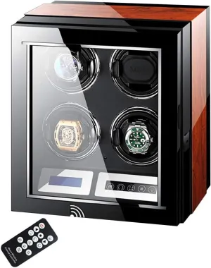 Finish with Remote Control & reflection distribute content trance sunflower Led Elegant Showcase,4 0 Automatic Watch Winder LCD Touch Screen Display Super Quiet Motor Wooden Piano 