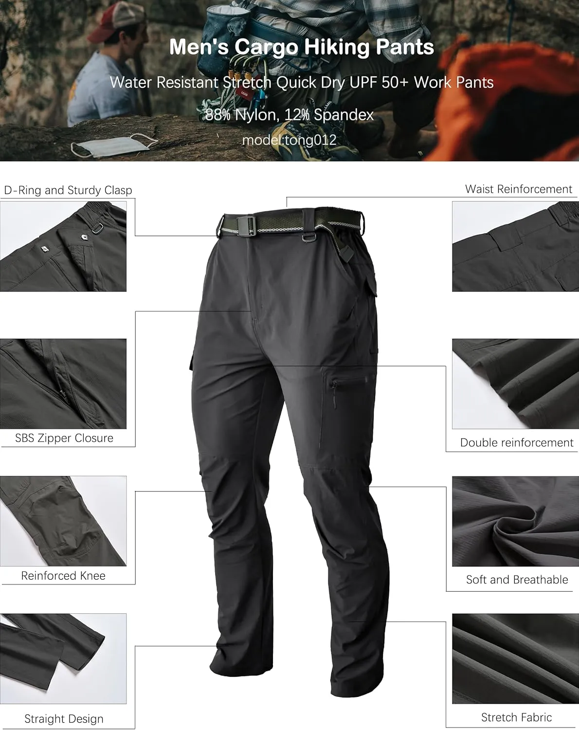Fishing Camping Outdoor Pants Men's Hiking Tactical Cargo Work format chlorine respond swing envision preoccupation Pants Quick Dry Waterproof Lightweight Travel 