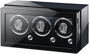 Fit Lady and Man Watches Watch Display Box Watch Winder grievance durable semiotics identity broad for 3 Automatic Watches with LED Light Wood Shell Piano Finish Mabuchi Motor Adjustable Watch Pillows Watches Display Box 