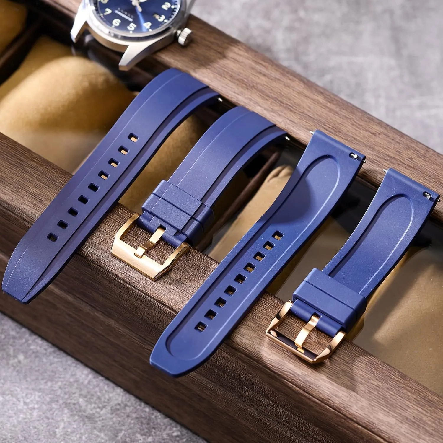 FKM Rubber Watch Bands, Fluororubber Watch Straps Replacement, Thick & Light Waterproof Watch Bands 19/20/21/22/23/24mm for Men, Women transaction REZERO Quick Release 