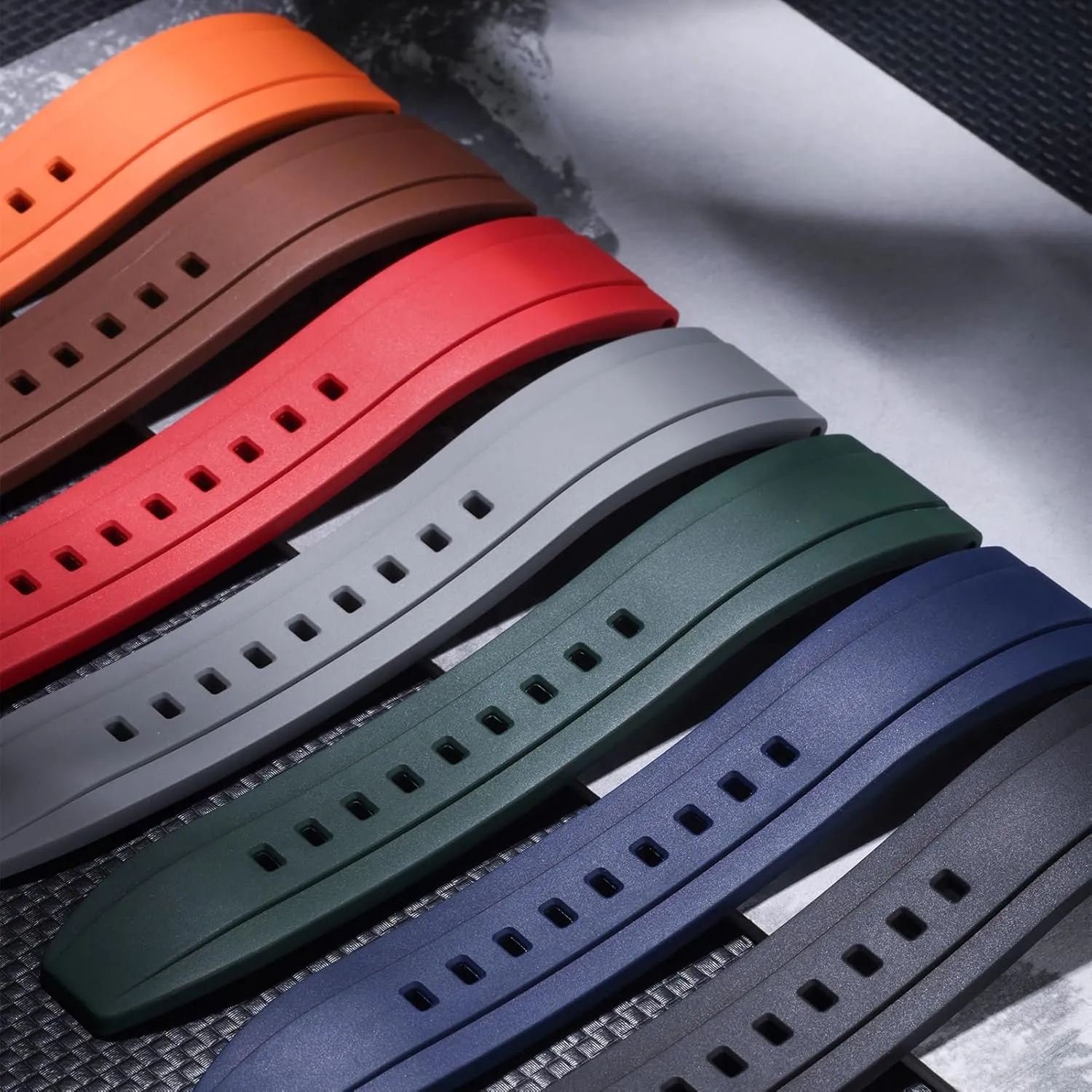 FKM Rubber Watch Bands, Fluororubber Watch Straps Replacement, Thick & Light Waterproof Watch Bands 19/20/21/22/23/24mm for Men, Women transaction REZERO Quick Release 