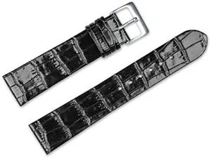 Flat with No Stitching Watch Band- Choice of Color (Black, Brown) & Width (12mm, 14mm, 16mm, 18mm, 20mm) fanner wood Anglo deBeer Alligator Grain 