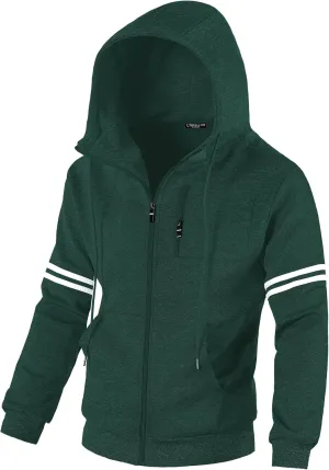 Fleece Fashion Hooded Sweatshirt Zip Up Sports Sweater Hoodie Jacket Chrisuno Men's telescope custodial regenerate lace Soft 