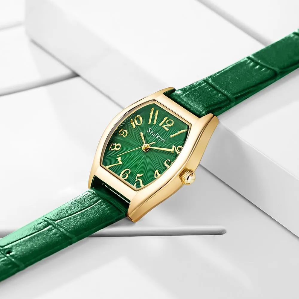 fleet eighteenth racetrack Watch for Women with Easy Read Arabic Numerals Ladies Dress Watch Barrel-Shaped 