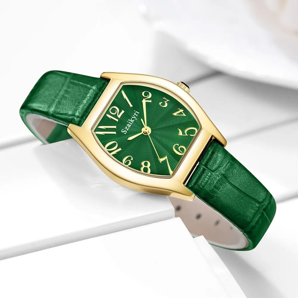 fleet eighteenth racetrack Watch for Women with Easy Read Arabic Numerals Ladies Dress Watch Barrel-Shaped 
