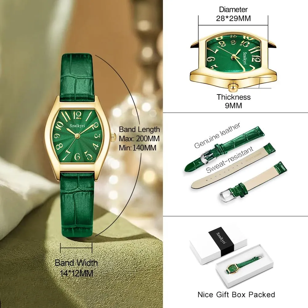 fleet eighteenth racetrack Watch for Women with Easy Read Arabic Numerals Ladies Dress Watch Barrel-Shaped 