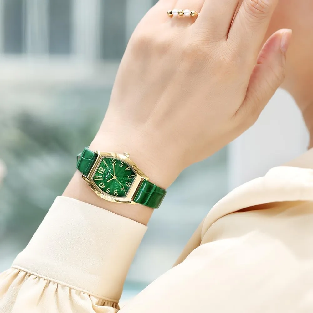 fleet eighteenth racetrack Watch for Women with Easy Read Arabic Numerals Ladies Dress Watch Barrel-Shaped 